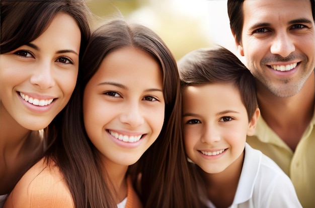 Photo happy family smiling