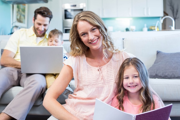 Happy family spending time together