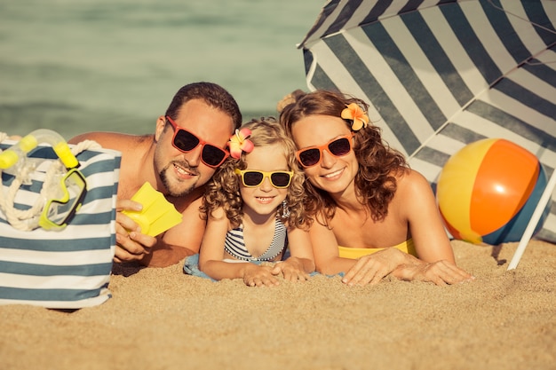 Happy family on summer vacation