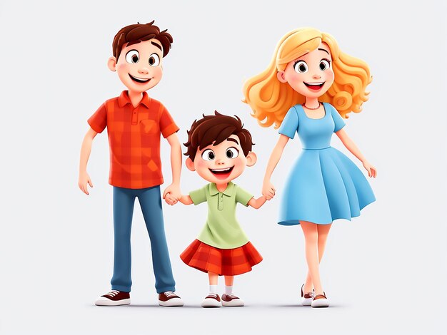 happy family vector illustration of a cartoon style