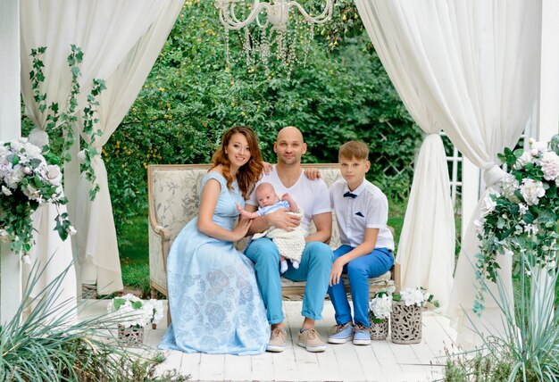 Happy family with the newborn baby