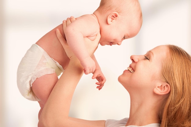 Happy family A young mother and baby