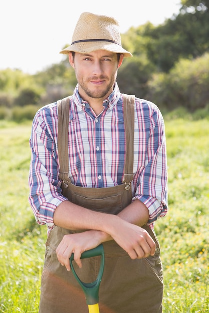 happy farmer smiling at camera