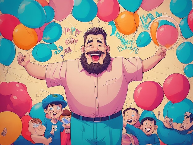 Happy Father Day Celebration cartoon illustration