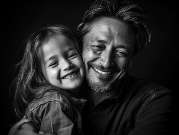 Happy Father Day Father and daughter smiling happily Generative AI