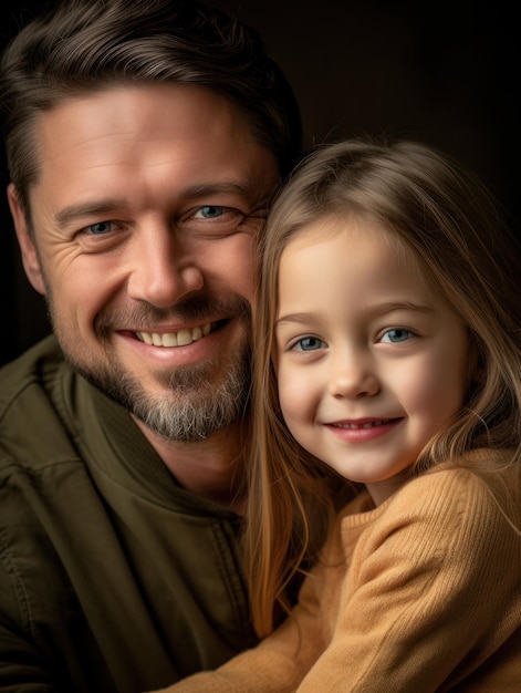 Happy Father Day Father and daughter smiling happily Generative AI