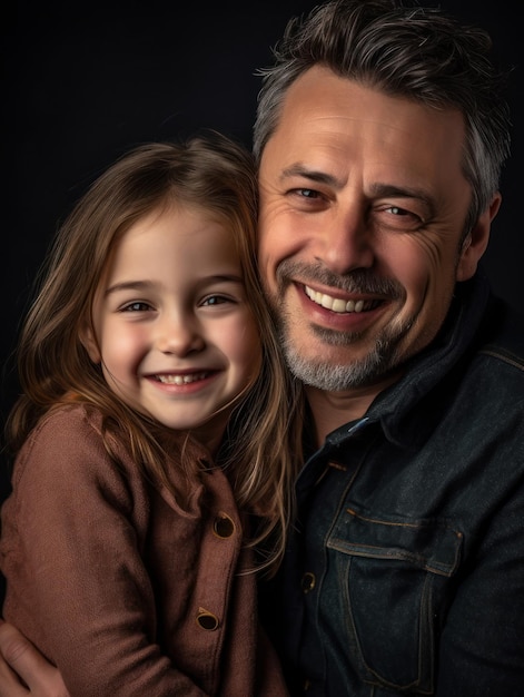 Happy Father Day Father and daughter smiling happily Generative AI