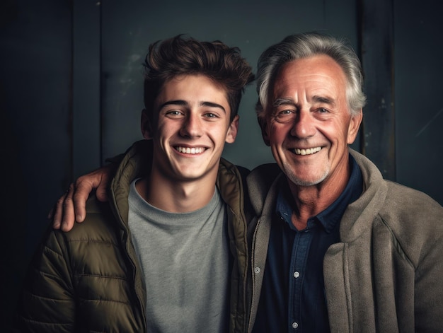 Happy Father Day Father and son smiling happily Generative AI