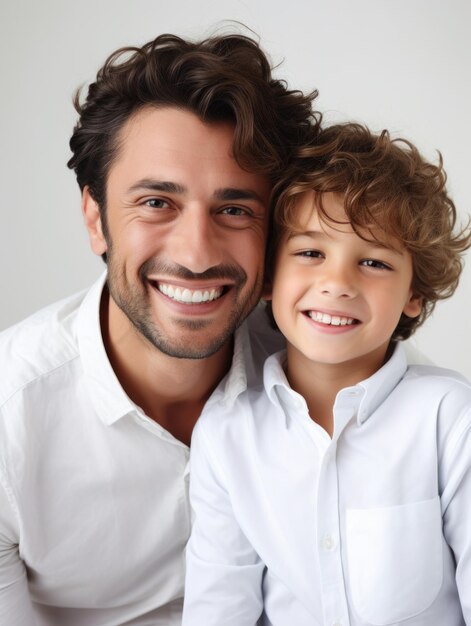 Happy Father Day Father and son smiling happily Generative AI