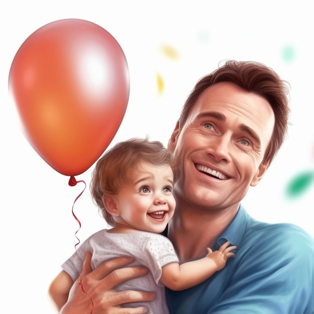 Happy Father and Kid illustration