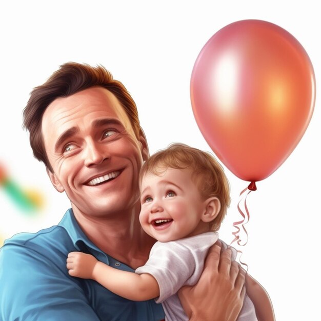 Happy Father and Kid illustration