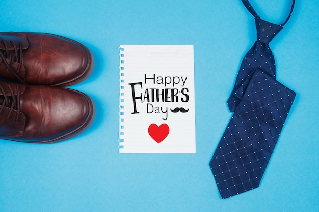 Photo happy father's day card with tie