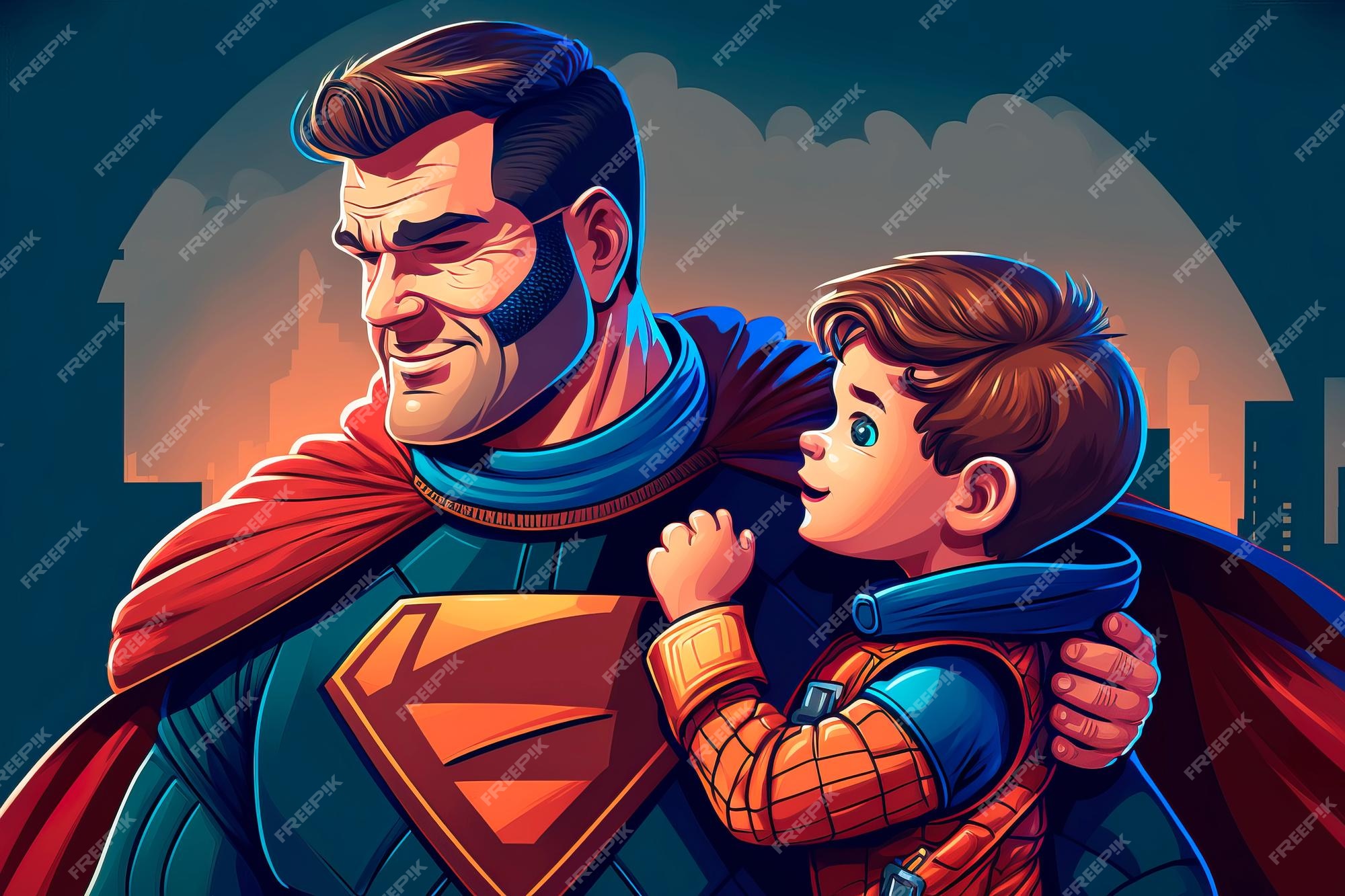 Father His Son Cosplay Dc Character Editorial Stock Photo - Stock Image