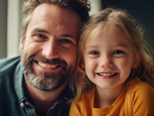 Happy father's day Father and daughter smiling happily Generative AI