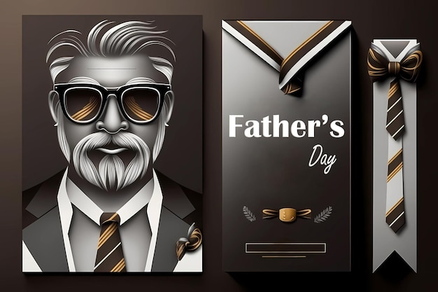 Happy Father's Day poster promotional booklet postcard Father's Day inscription