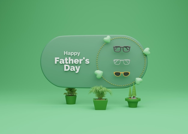 Happy Father's Day with the 3d glasses generation hierarchy concept