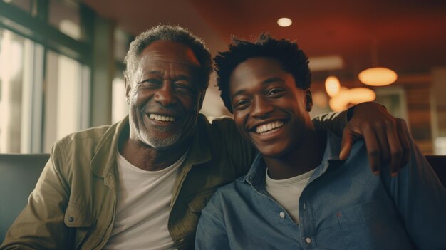 Happy father and son celebrating moments of joy and togetherness