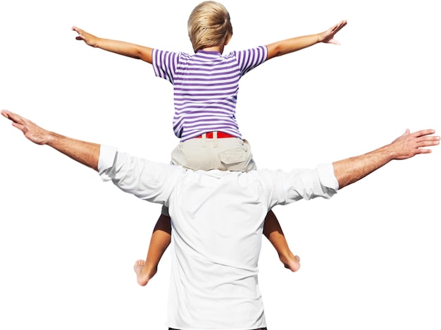 Foto felice padre e figlio, concetto di festa del papà