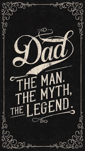 Happy Fathers Day Calligraphy greeting card