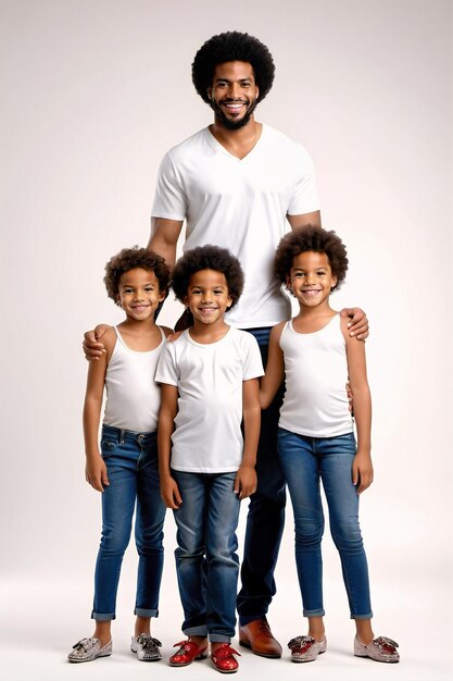 happy fathers day dad celebration a man and two children pose for a photo