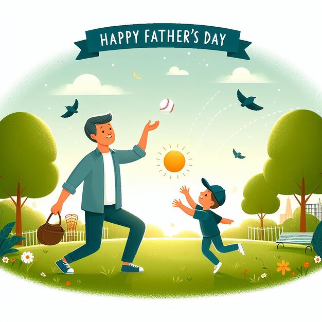 Happy Fathers Day Digital Delight AI Illustrations