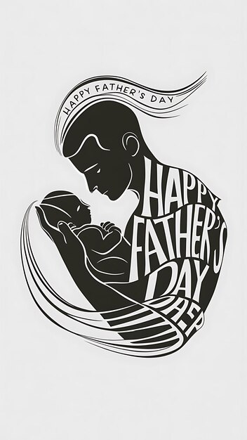 Photo happy fathers day flat illustration ai generator