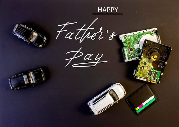 Happy Fathers Day Flat lay on fathers day theme