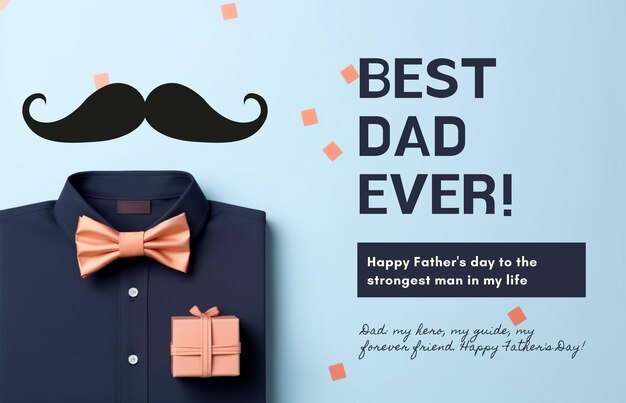 Happy Fathers day greeting card banner design generative ai