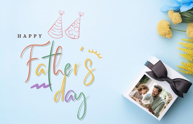 Happy Fathers Day greeting card social media post background made with AI