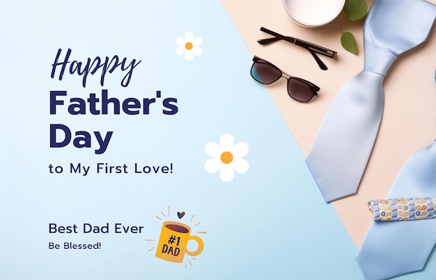 happy fathers day greeting card social media post and banner design generative ai