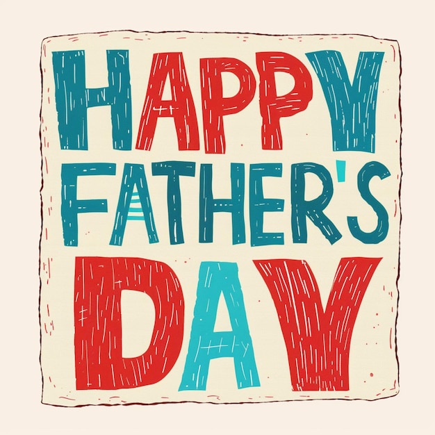 happy fathers day greetings illustration in vibrant colors