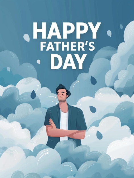 Happy Fathers day greetings illustration in vibrant colors