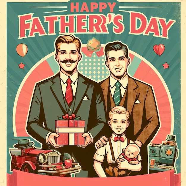 Happy fathers day illustration background social media design generative ai