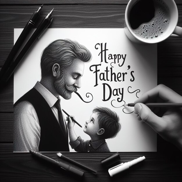 Photo happy fathers day illustration