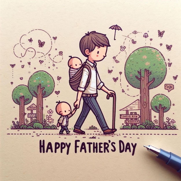 Photo happy fathers day illustration