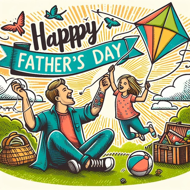 Photo happy fathers day illustration