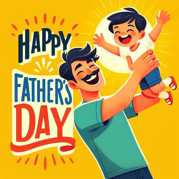 Photo happy fathers day illustration