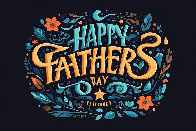 Photo happy fathers day lettering