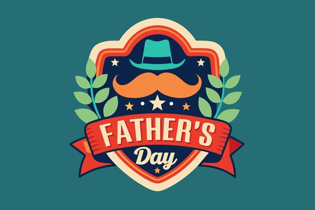 Foto illustrazione del modello di progettazione del logo di happy fathers day