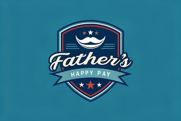 Photo happy fathers day logo design template illustration