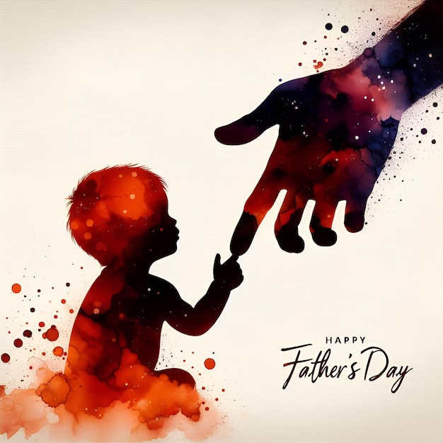 Happy fathers day silhouette art generated by AI
