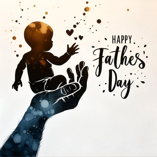 Happy fathers day silhouette art generated by AI