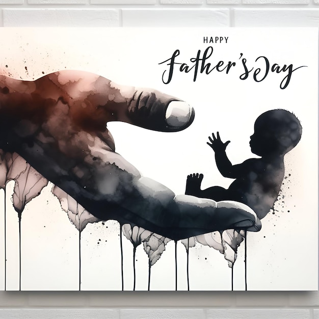 Happy fathers day silhouette art generated by AI