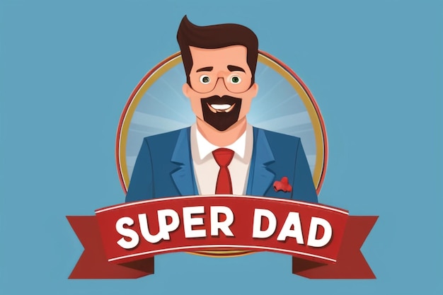 happy fathers day super dad vector illustration design