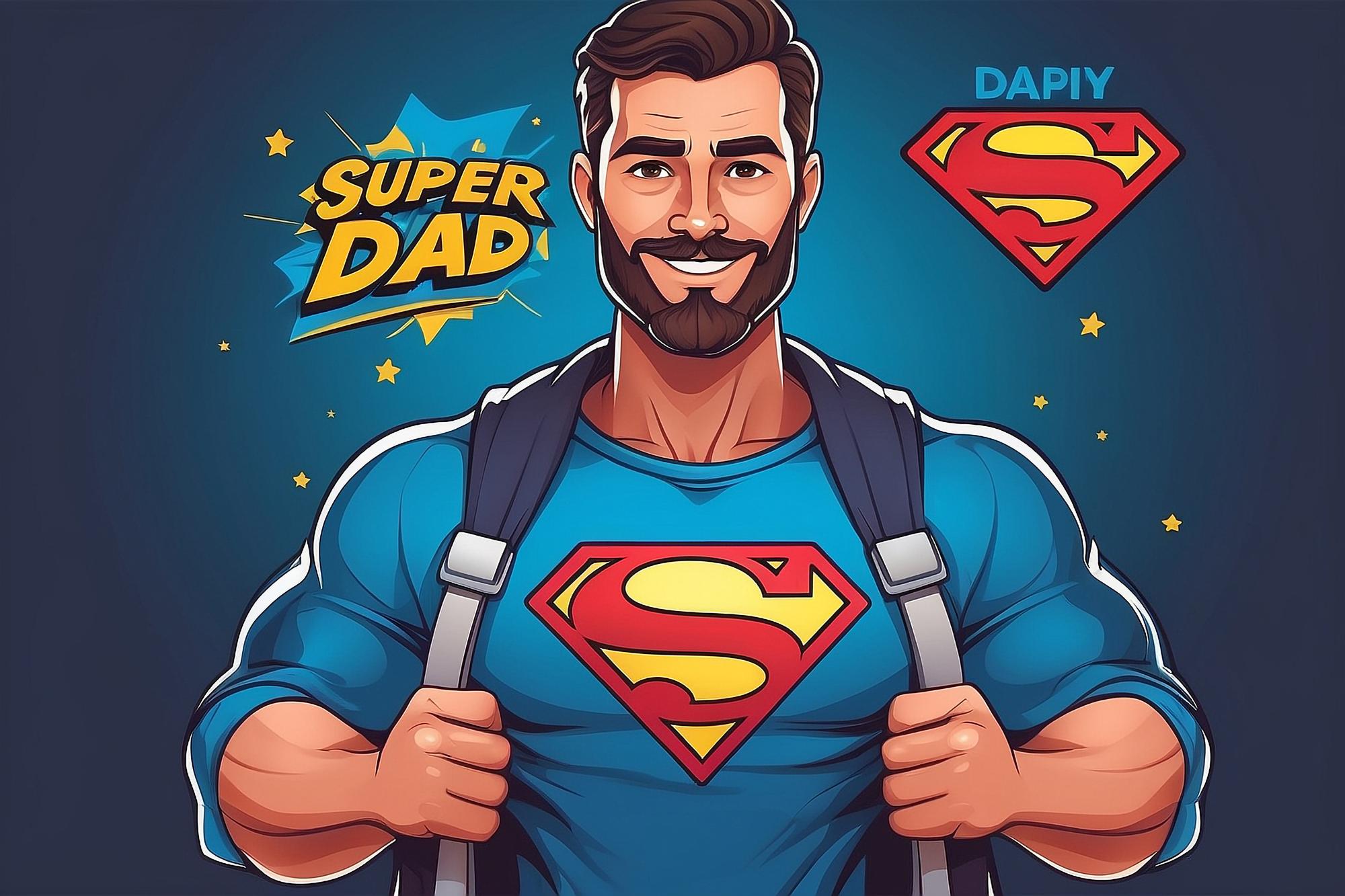 happy fathers day super dad vector illustration design