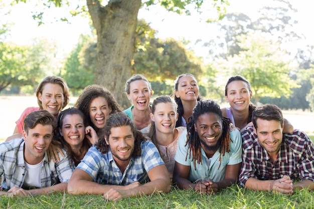 Happy friends in the park 