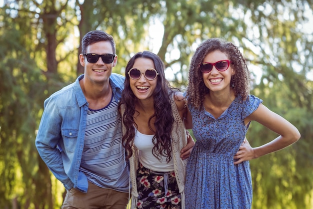 Happy friends in the park