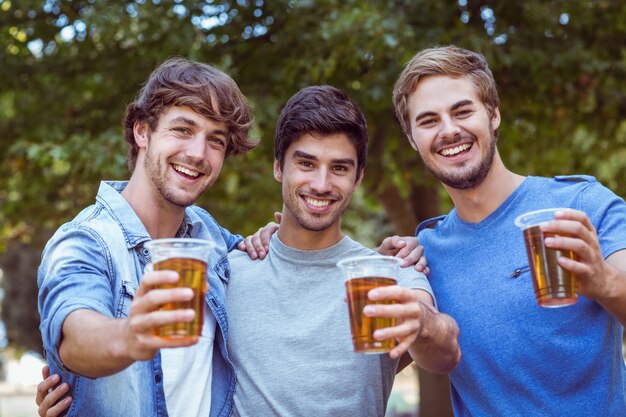 Happy friends in the park