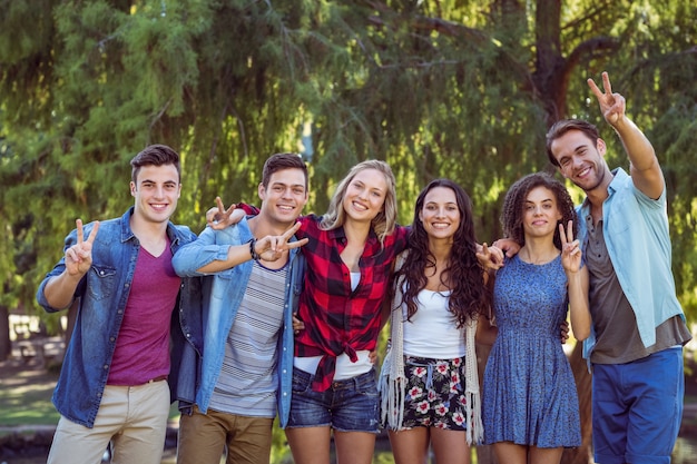 Happy friends in the park