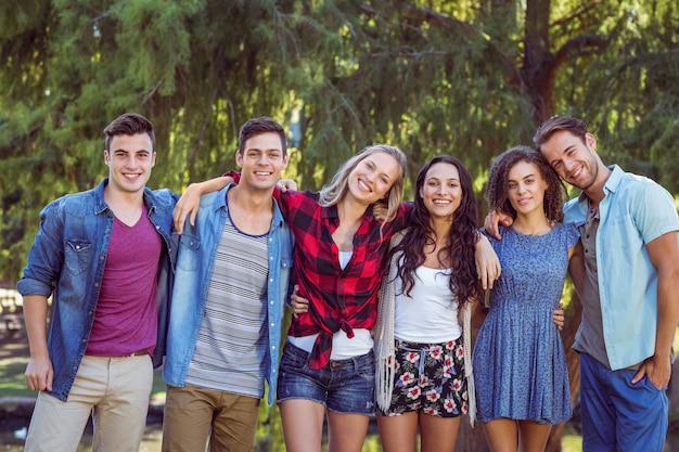 Happy friends in the park